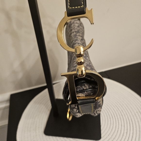 Vintage Dior Saddle Bag John Galliano Era Oblique Canvas - Picture 4 of 16